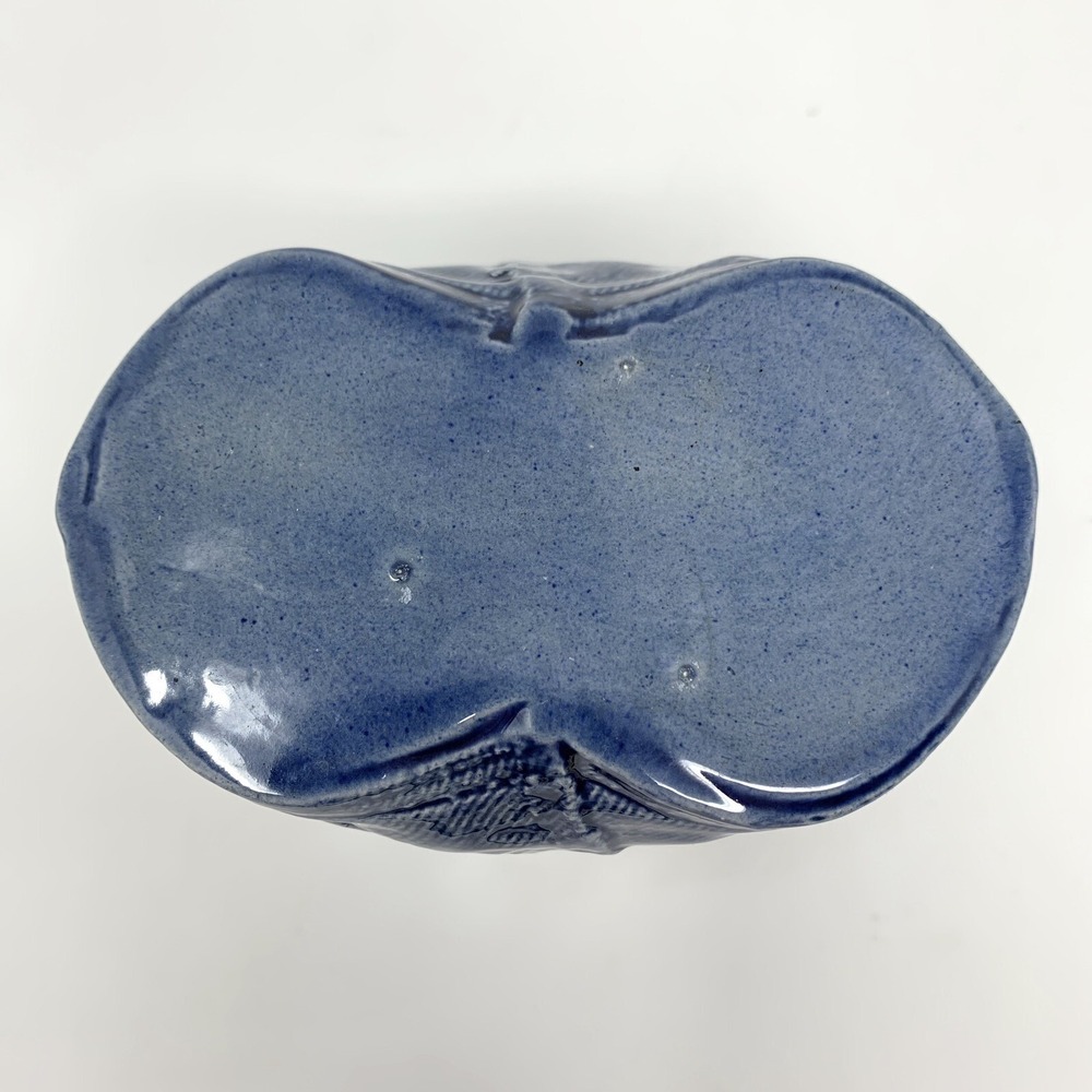 Vintage DENIM Look Blue Jeans Ceramic Planter Vase Textured Pop Art Novelty - Picture 8 of 11